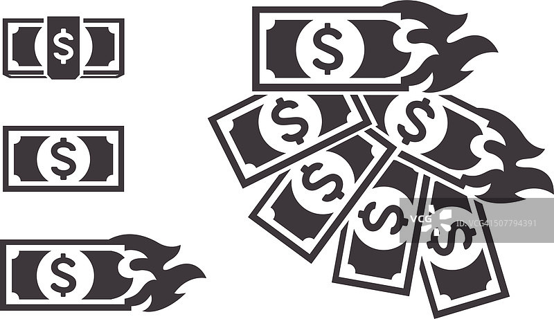 燃烧的钱图片素材