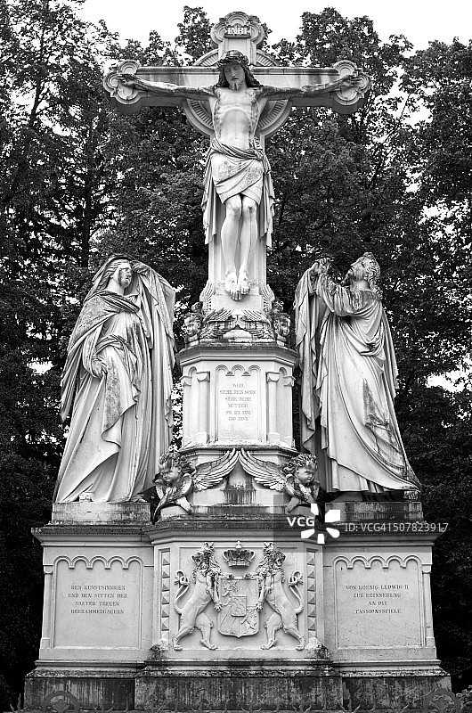 奥伯阿梅尔高的耶稣受难群雕图片素材