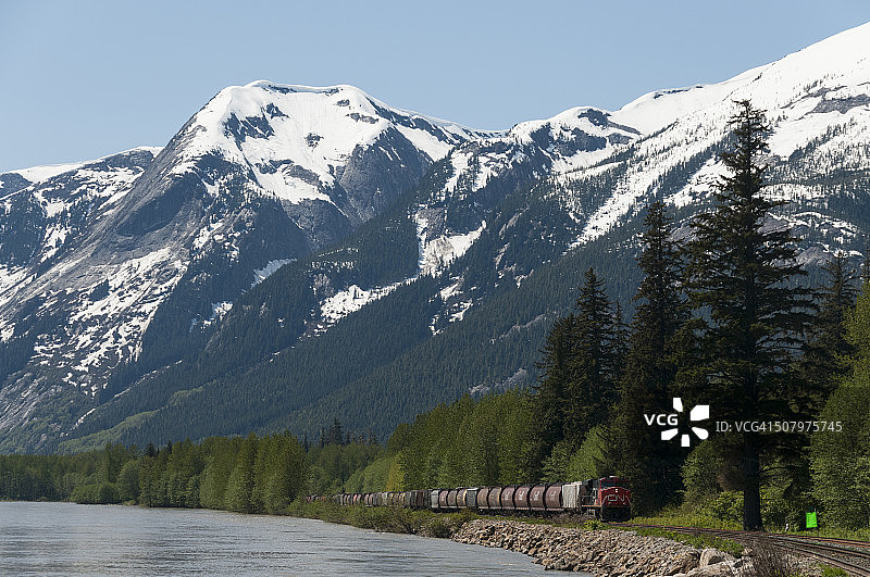 斯基纳河与火车景观图片素材