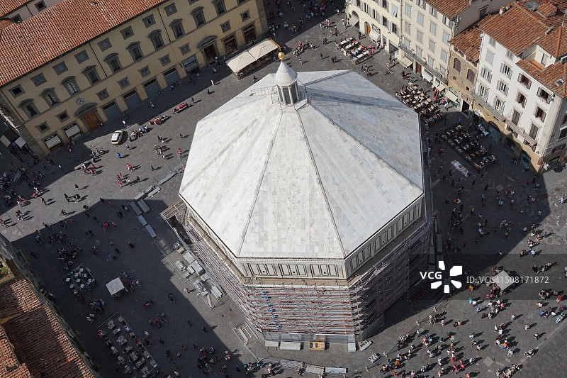 意大利佛罗伦萨圣若望洗礼堂俯视图片素材