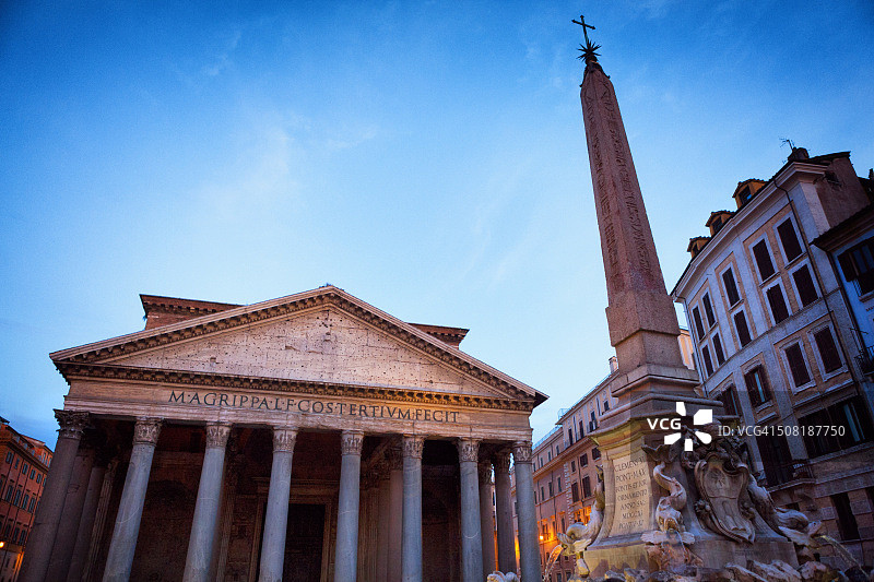 意大利罗马万神庙日落景色图片素材