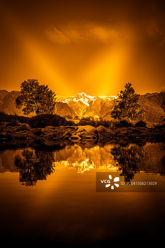 新西兰马瑟森湖全景图片素材