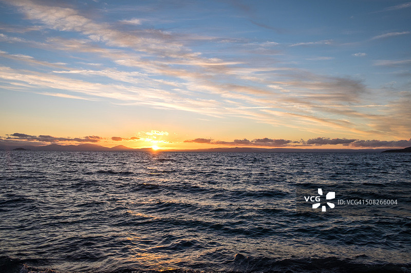 新西兰南海滩的日落图片素材