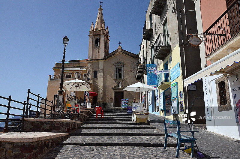 利帕里岛马里纳科尔塔港口图片素材