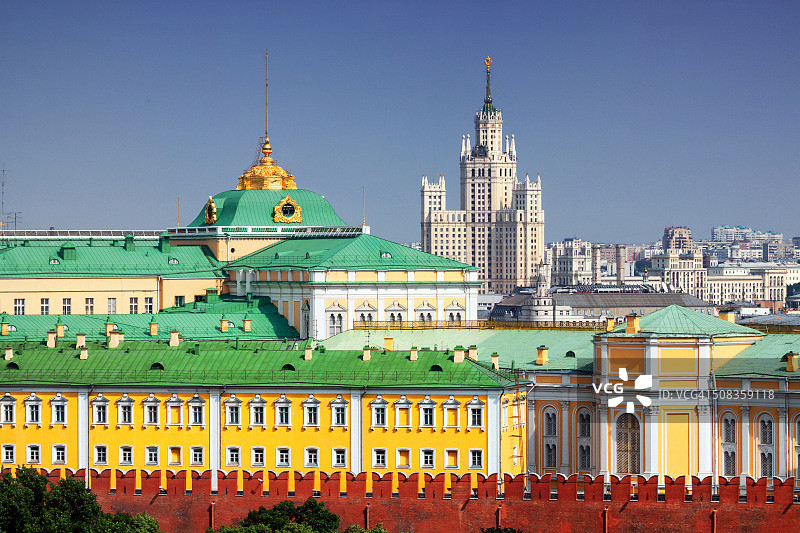 莫斯科克里姆林宫的建筑多样性图片素材