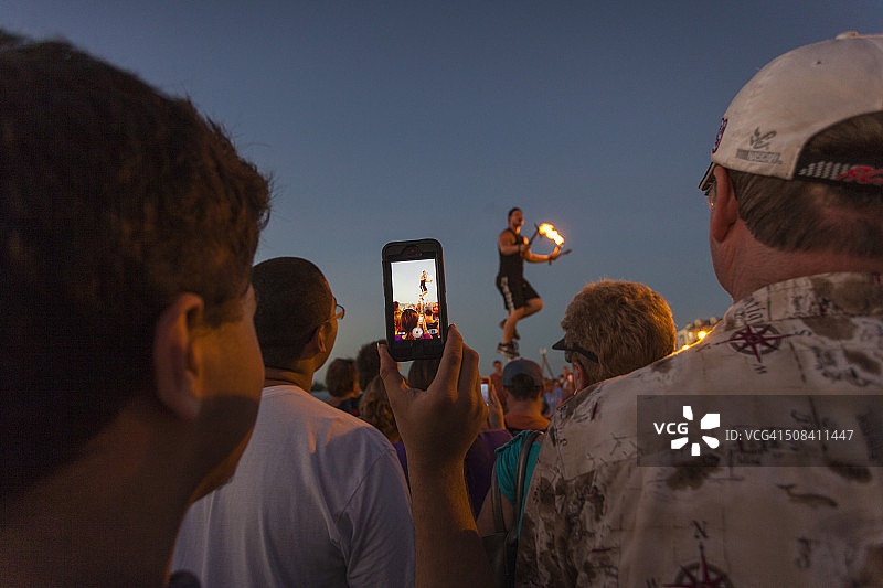 美国佛罗里达州基韦斯特每日日落派对图片素材