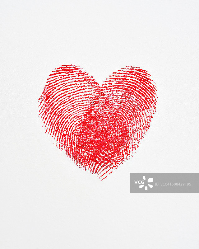 重叠的指纹形成心形图片素材