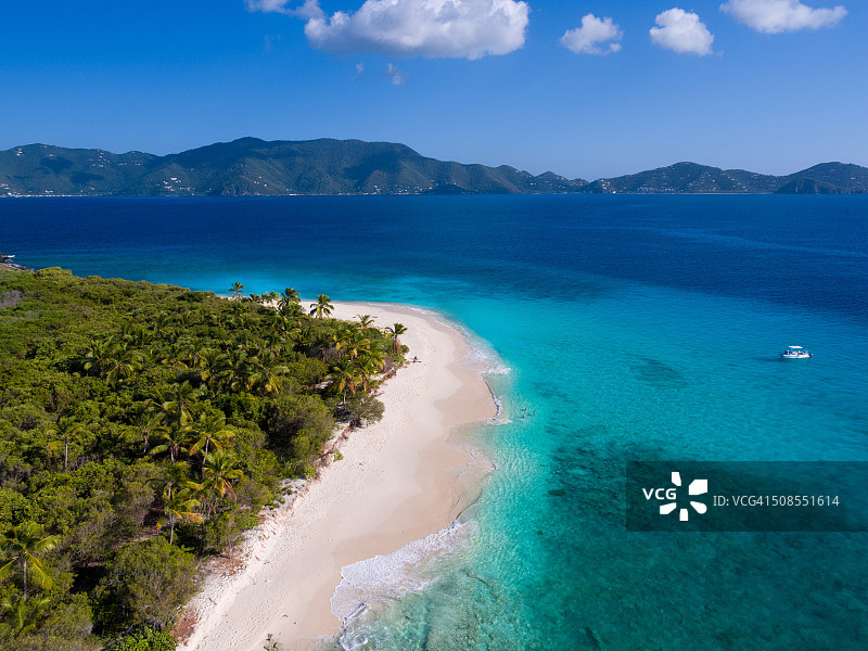 英属维尔京群岛桑迪岛鸟瞰图图片素材