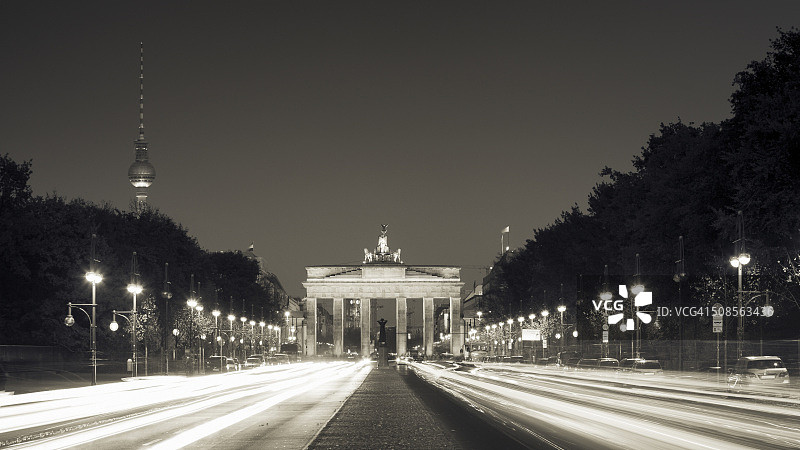 德国柏林夜景勃兰登堡门图片素材