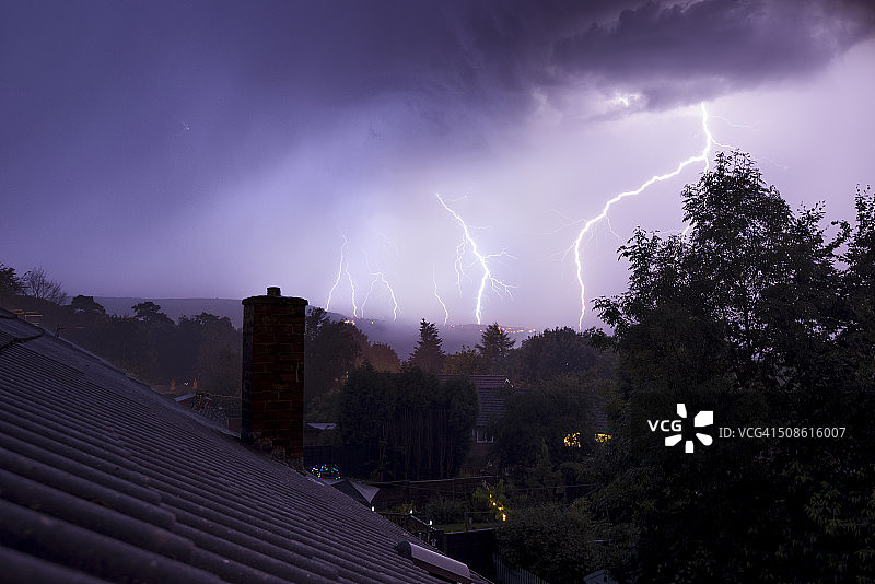 英国上空的雷电暴雨图片素材