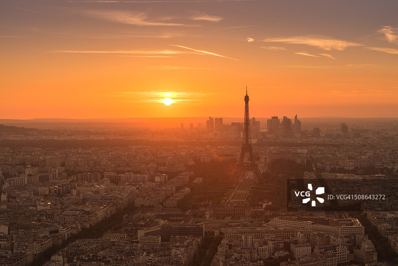 巴黎日落城市景观图片素材