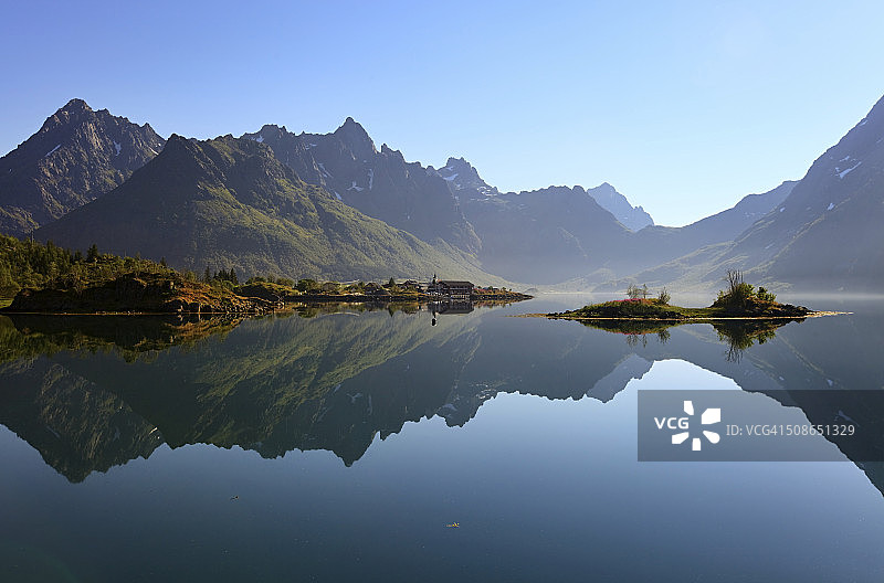 挪威罗弗敦群岛的清晨图片素材