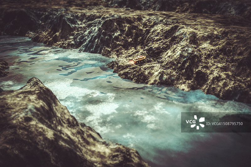 行星探测车在遥远星球上发现水图片素材