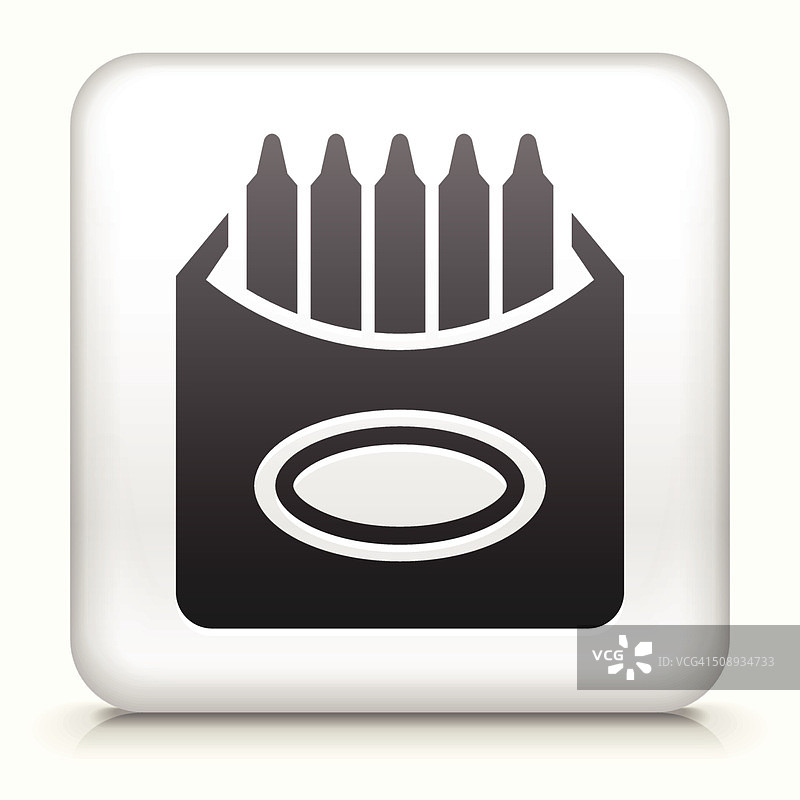 带蜡笔的方形按钮免版税矢量艺术图片素材