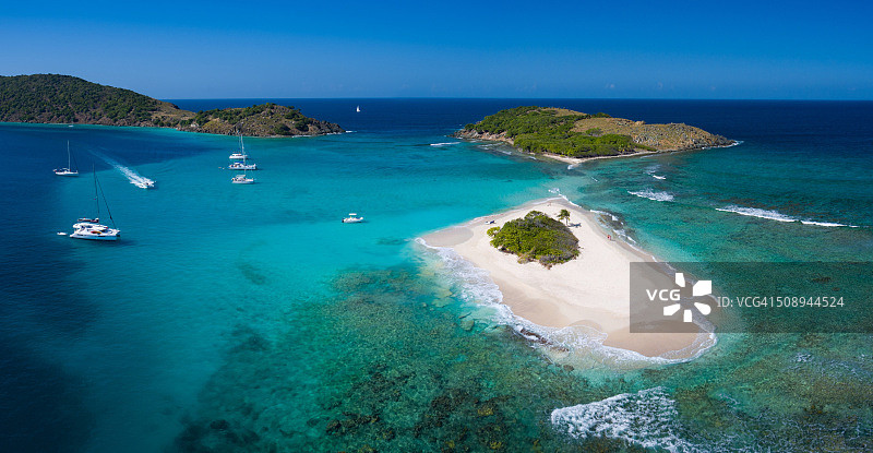 英属维尔京群岛桑迪沙嘴的空中全景图片素材