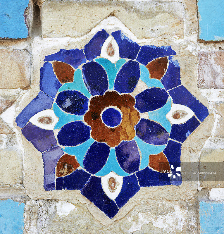 瓷砖上的乌兹别克装饰图片素材