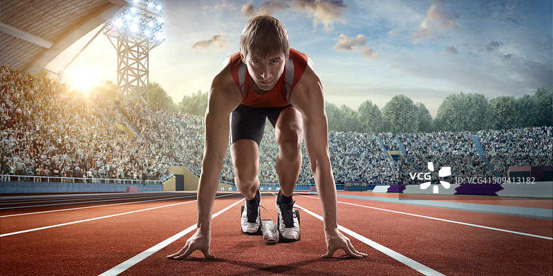 男人准备跑步图片素材