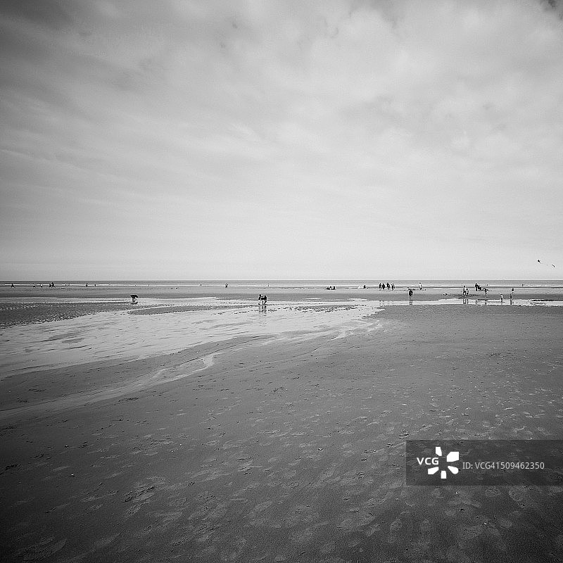 布朗角-内兹海滩黑白风光图片素材