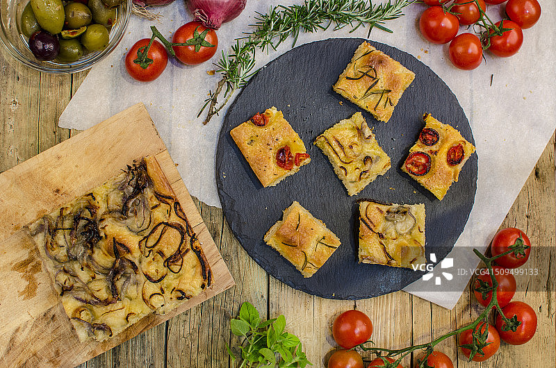 馅料佛卡夏面包片图片素材