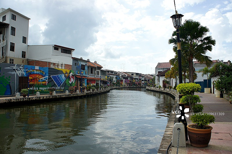 马六甲河畔风光图片素材