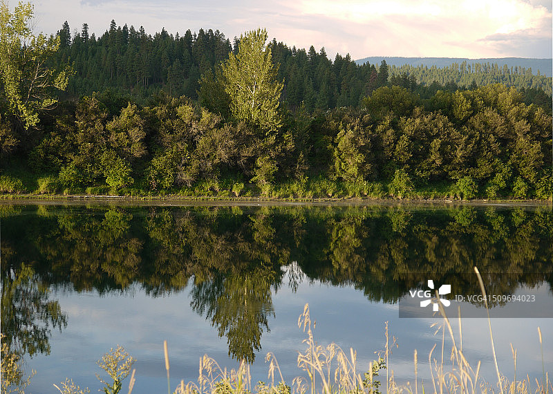 库特内河及其倒影图片素材