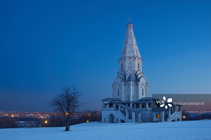 科洛缅斯克庄园的耶稣升天教堂（冬季）图片素材
