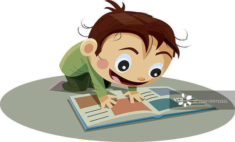 男孩在读书图片素材