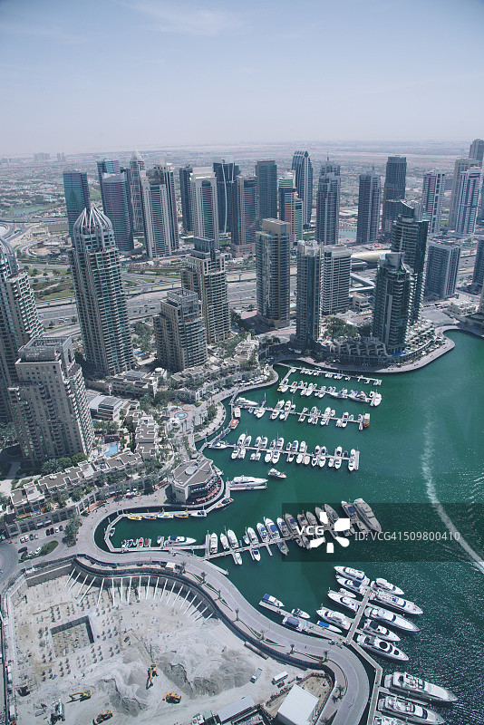 迪拜码头天际线图片素材