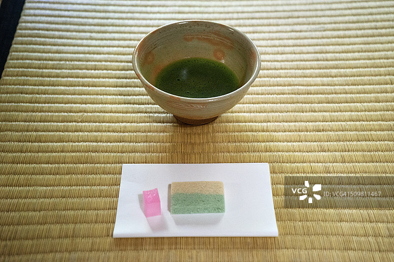 抹茶粉和甜点图片素材