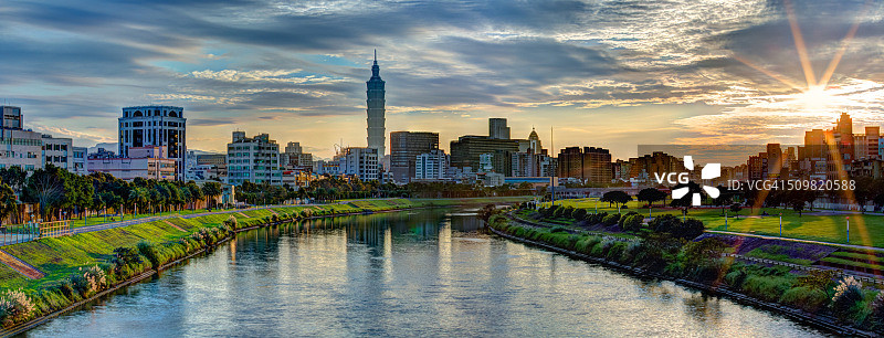 台北冬季日落图片素材