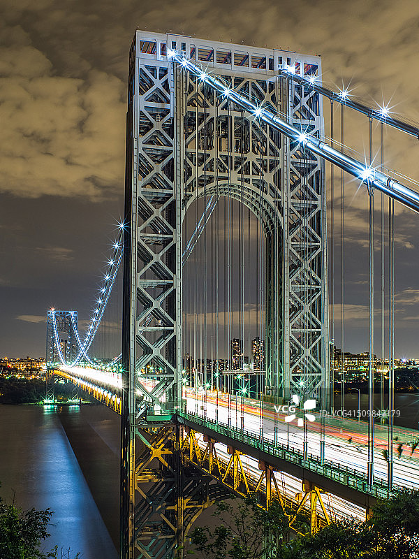乔治·华盛顿大桥夜景图片素材