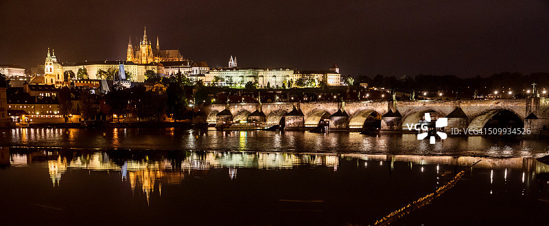 捷克共和国布拉格夜景图片素材