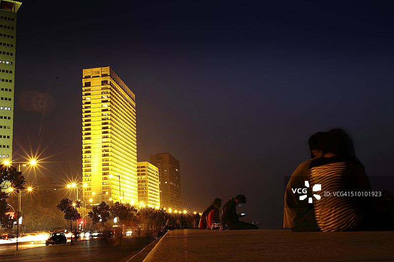 孟买海洋大道夜景图片素材