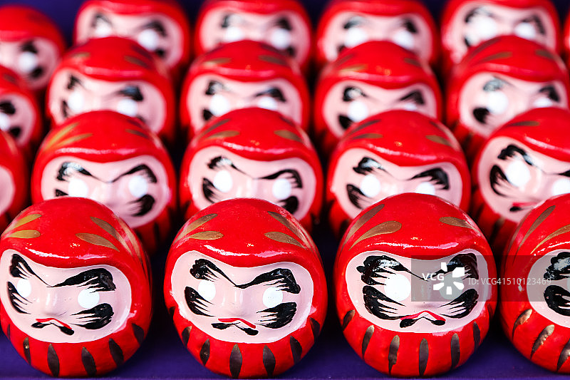 达摩玩偶排列图片素材