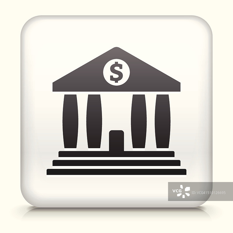带有银行免版税矢量艺术的方形按钮图片素材