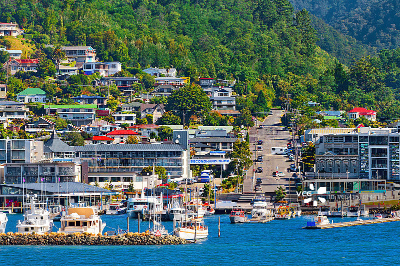 新西兰南岛皮克顿海滨图片素材