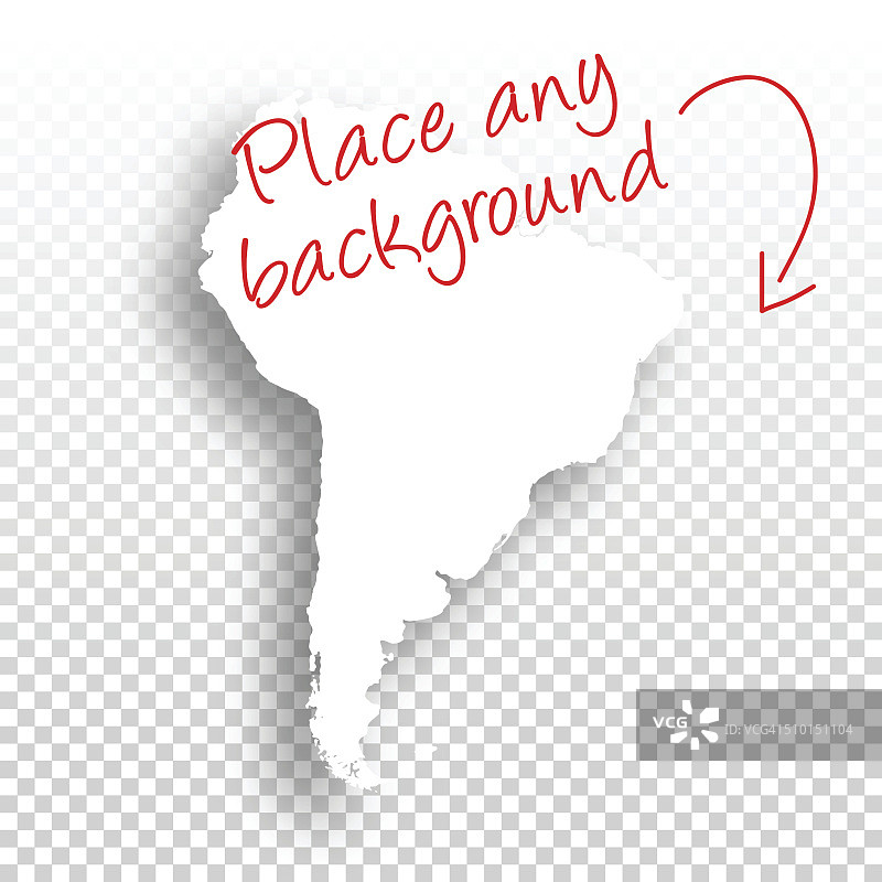 用于设计的南美洲地图 - 空白背景图片素材