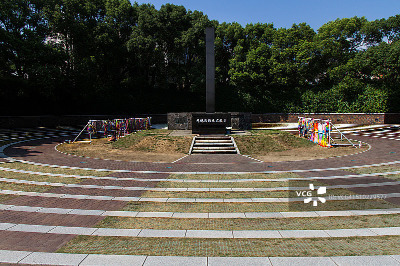 长崎原子弹爆炸中心纪念碑图片素材