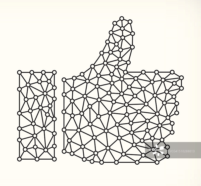 三角形节点上的点赞免版税矢量图形图片素材