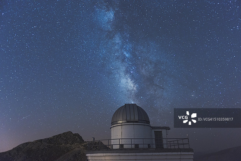 用望远镜观测银河系图片素材