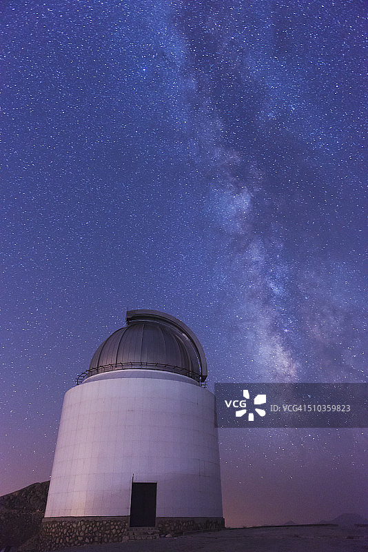 用望远镜观测银河系图片素材