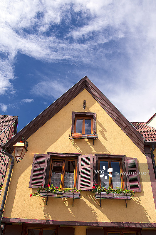 法国阿尔萨斯凯泽斯贝格房屋外 facade图片素材