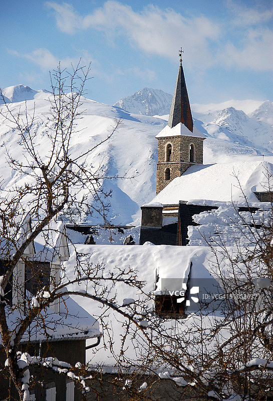 雪景村庄图片素材