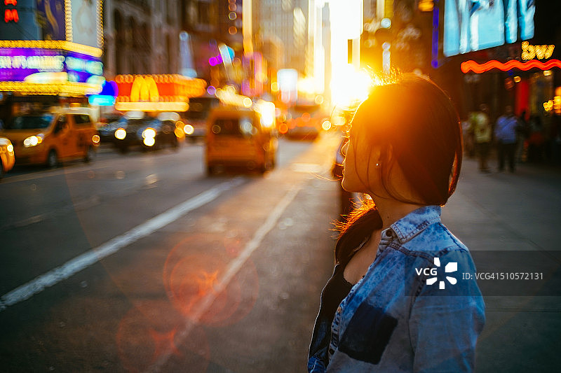 时代广场日落图片素材