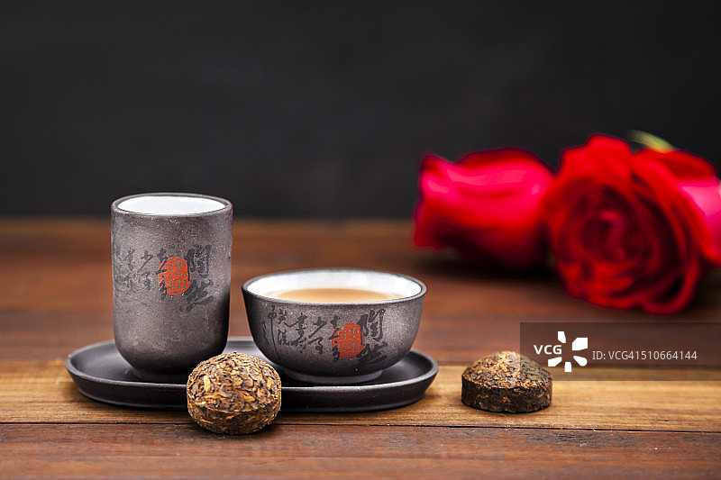 普洱紧压茶茶具图片素材