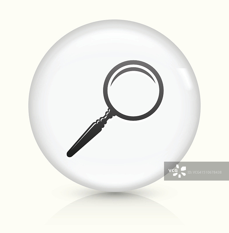 白色圆形矢量按钮上的放大镜图标图片素材