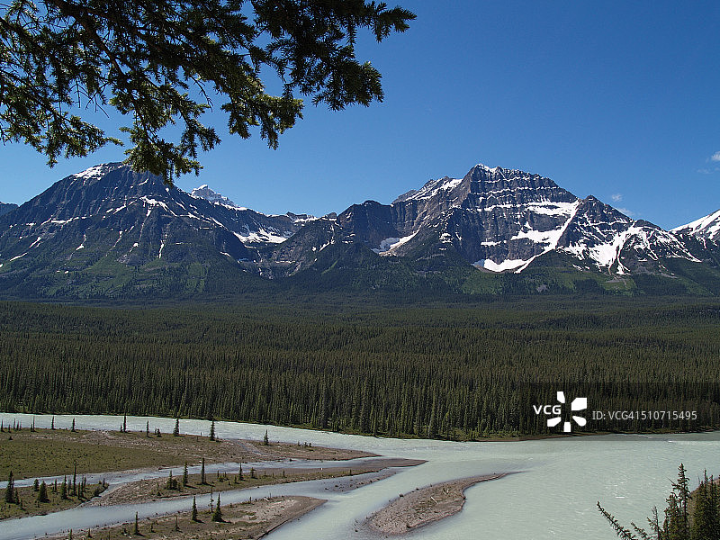 贾斯珀国家公园-阿塔巴斯卡冰川径流图片素材