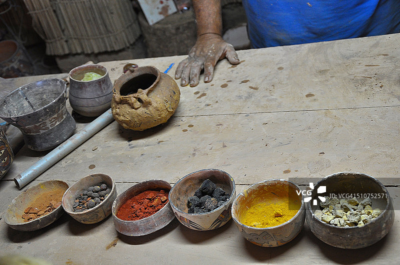 纳斯卡文化陶器和色彩图片素材