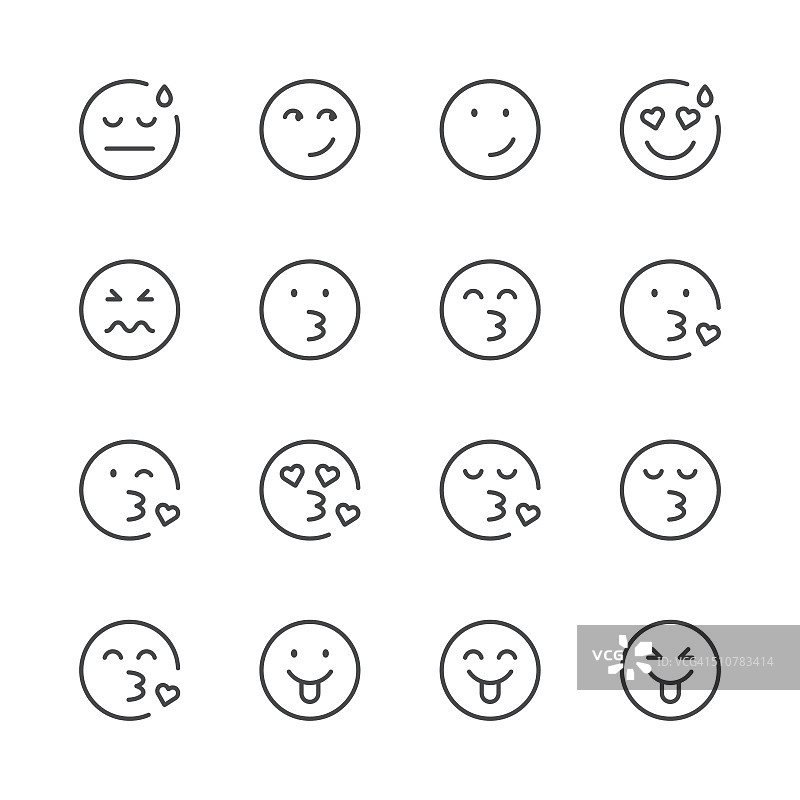 表情符号图标第5集|黑线系列图片素材