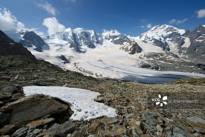 伯尔尼纳山脉和帕吕峰图片素材